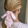 Lounge Accessories|Headbands & Hair Accessories>Djerf Avenue Angel Bow Scrunchie Pink