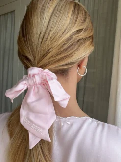 Lounge Accessories|Headbands & Hair Accessories>Djerf Avenue Angel Bow Scrunchie Pink