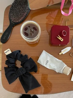 Headbands & Hair Accessories|Hair Accessories>Djerf Avenue Bow Scrunchie Ash