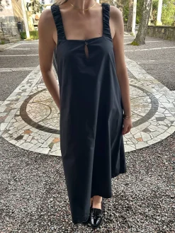Dresses & Skirts>Djerf Avenue Breezy Embroidered Dress Black