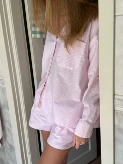 Shirts & Blouses>Djerf Avenue Breezy Shirt Pink Stripe