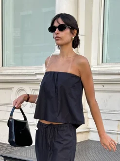 T-Shirts & Tops>Djerf Avenue Breezy Tube Top Black