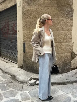 Pants>Djerf Avenue Broderie Pants Airy Blue - Tall