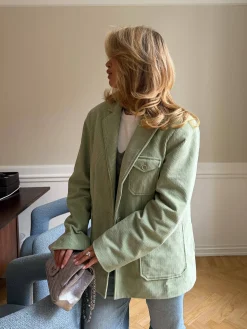 Blazers & Jackets>Djerf Avenue Corduroy Jacket Pistachio