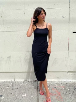 Dresses & Skirts>Djerf Avenue Daily Midi Dress Black