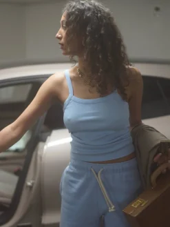 T-Shirts & Tops>Djerf Avenue Daily Tank Top Ribbed Baby Blue
