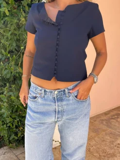 T-Shirts & Tops|Sets>Djerf Avenue Day-to-day Top Deep Blue