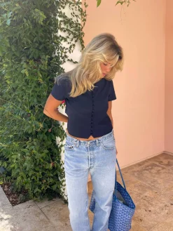 T-Shirts & Tops|Sets>Djerf Avenue Day-to-day Top Deep Blue