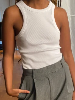 T-Shirts & Tops>Djerf Avenue Everyday Tank Top White