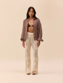 Pants|Knitwear>Djerf Avenue Flower Pants Ivory