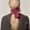 Lounge Accessories|Headbands & Hair Accessories>Djerf Avenue Go Slow Bow Scrunchie Burgundy
