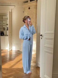 Pjs>Djerf Avenue Go Slow Pants Blue