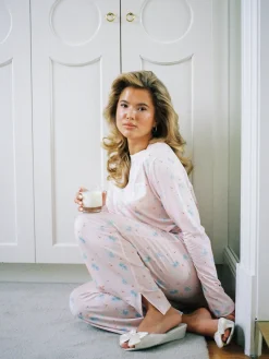 Pjs>Djerf Avenue Go Slow PJ Ankle Pants Summer Island