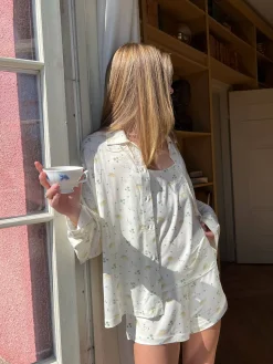 Pjs>Djerf Avenue Go Slow Shirt Marula Bloom