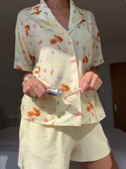 Pjs>Djerf Avenue Go Slow Short Sleeve Top Fruit