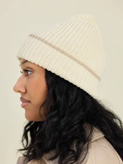 Hats & Caps|Headbands & Hair Accessories>Djerf Avenue Knitted Beanie Creamy Oat