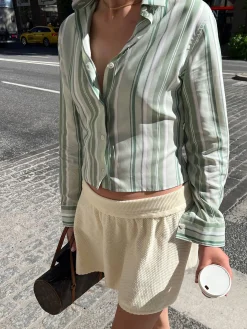 Shirts & Blouses>Djerf Avenue Little Shirt Mint Sorbet