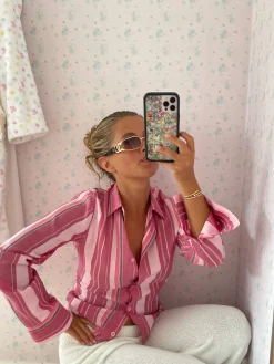 Shirts & Blouses>Djerf Avenue Little Shirt Sorbet