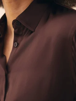 Shirts & Blouses|Sets>Djerf Avenue Little Viscose Shirt Dark mocha