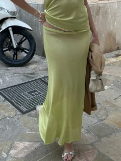 Dresses & Skirts|Knitwear>Djerf Avenue Peridot Skirt Green