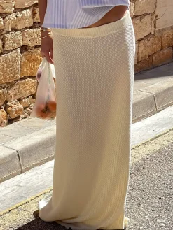 Dresses & Skirts|Knitwear>Djerf Avenue Principessa Skirt Cream