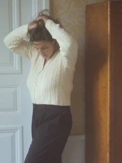 Sweaters|Knitwear>Djerf Avenue Ready Set Go Cardigan Cream