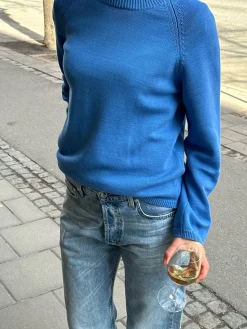 Sweaters|Knitwear>Djerf Avenue Roundneck Sweater Sky Blue