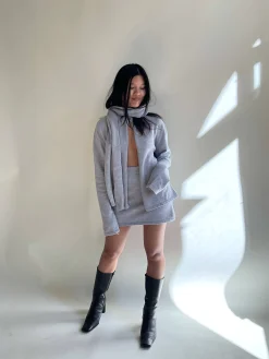 Knitwear|Headbands & Hair Accessories>Djerf Avenue Scarf Grey Melange