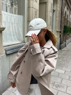 Blazers & Jackets>Djerf Avenue Short Trench Coat Sand