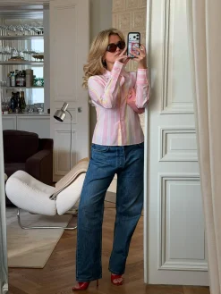 Shirts & Blouses>Djerf Avenue Spring Shirt Gelato Stripe