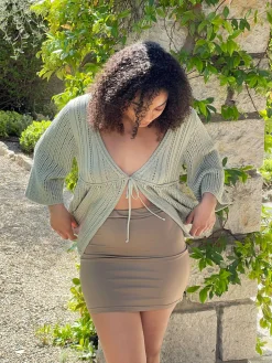 Swimwear>Djerf Avenue Swim Skirt Biscuit