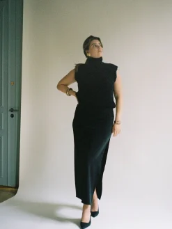 Knitwear>Djerf Avenue Turtleneck Top Black
