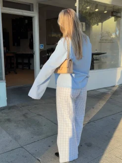 Pants|Sets>Djerf Avenue Unwind Pants Blue Check